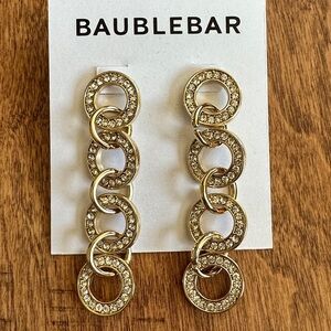 BaubleBar Gold Circle Chain Earrings